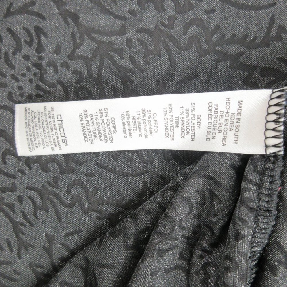 Chico's Size 3 US XL Floral Sound Kimono Black Velvet Burnout Cardigan 570318059 - Picture 6 of 13